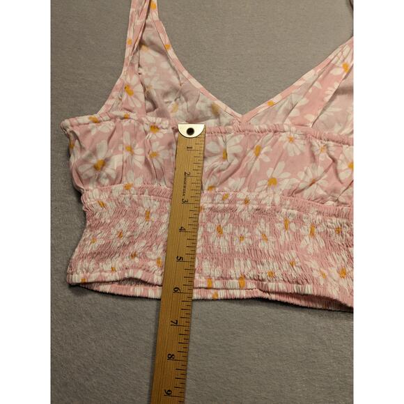 Hollister Halter Top Women's X-Small Pink Daisy Floral Boho Summer EUC - Picture 7 of 10